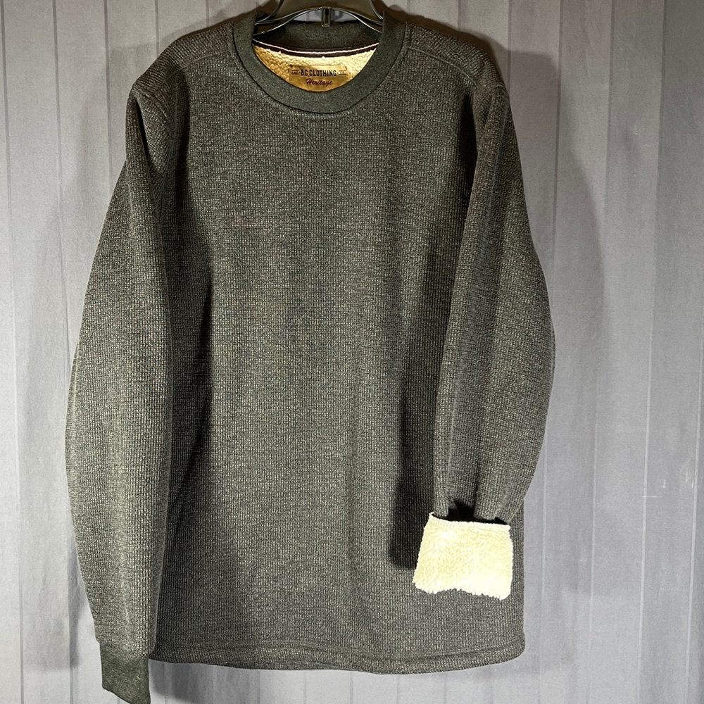 NWOT Men's Faux Wool Lined Long Sleeve Sweater S-M
